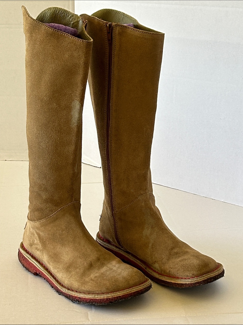 CAMPER SUEDE BEIGE ZIP UP BOOTS SIZE 38